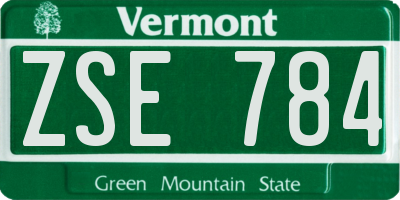 VT license plate ZSE784