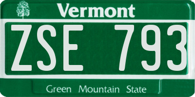VT license plate ZSE793