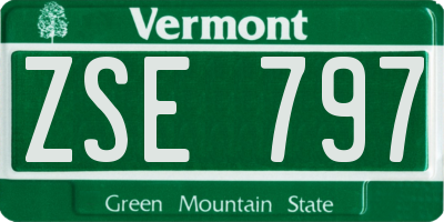 VT license plate ZSE797