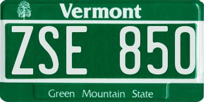 VT license plate ZSE850