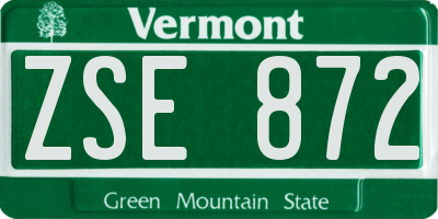 VT license plate ZSE872