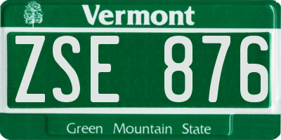 VT license plate ZSE876