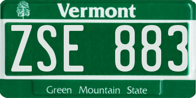 VT license plate ZSE883