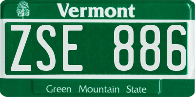 VT license plate ZSE886