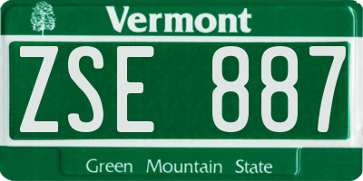 VT license plate ZSE887