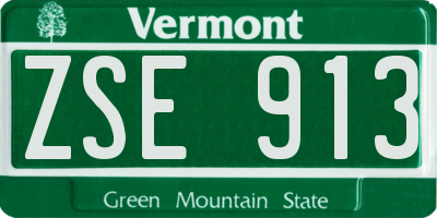 VT license plate ZSE913