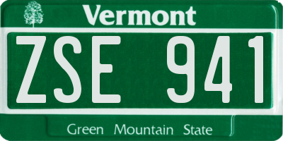 VT license plate ZSE941