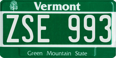 VT license plate ZSE993