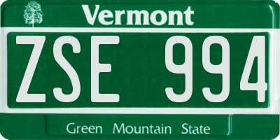 VT license plate ZSE994