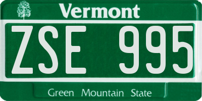 VT license plate ZSE995