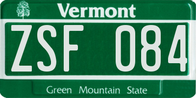 VT license plate ZSF084