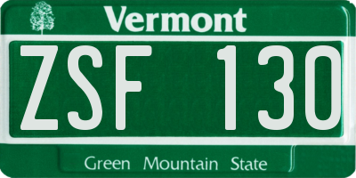VT license plate ZSF130