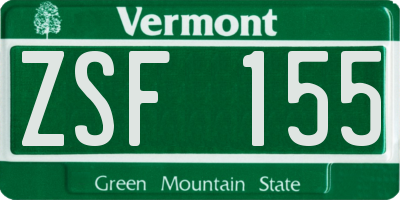 VT license plate ZSF155