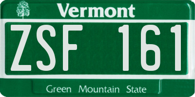 VT license plate ZSF161