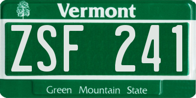 VT license plate ZSF241