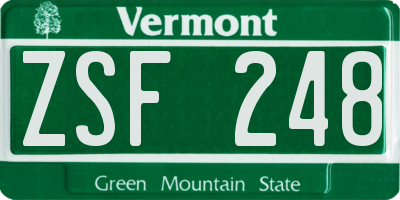 VT license plate ZSF248