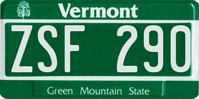 VT license plate ZSF290