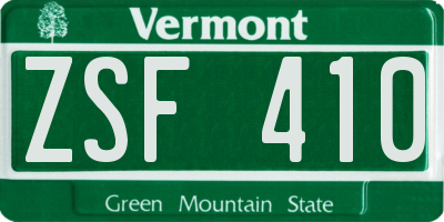 VT license plate ZSF410