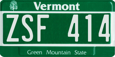VT license plate ZSF414