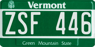 VT license plate ZSF446