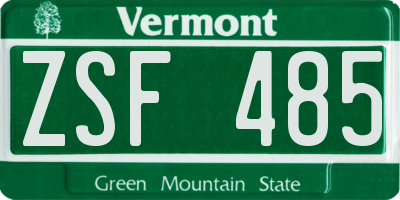 VT license plate ZSF485