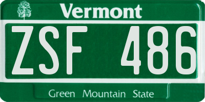 VT license plate ZSF486