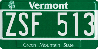 VT license plate ZSF513
