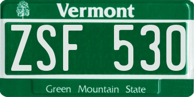 VT license plate ZSF530