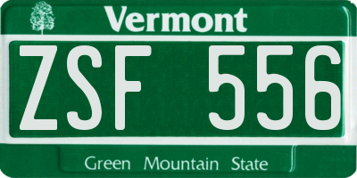 VT license plate ZSF556