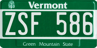 VT license plate ZSF586