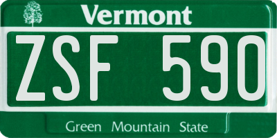 VT license plate ZSF590