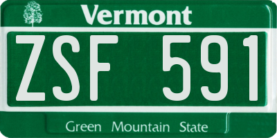VT license plate ZSF591