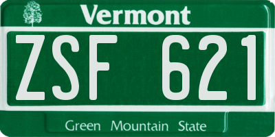 VT license plate ZSF621