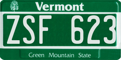 VT license plate ZSF623