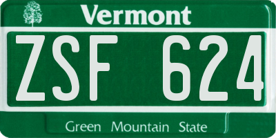 VT license plate ZSF624