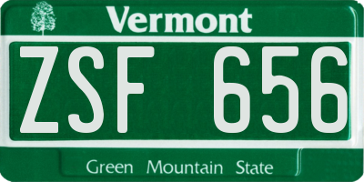 VT license plate ZSF656