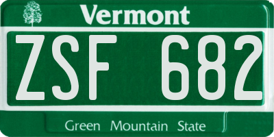 VT license plate ZSF682