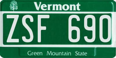 VT license plate ZSF690