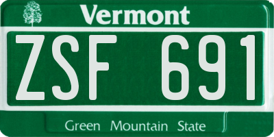 VT license plate ZSF691