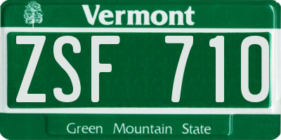 VT license plate ZSF710