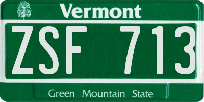 VT license plate ZSF713