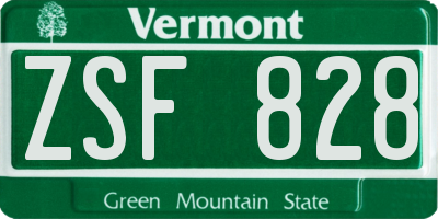 VT license plate ZSF828