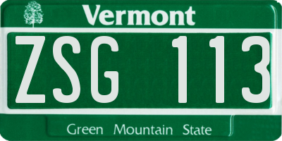VT license plate ZSG113