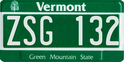 VT license plate ZSG132