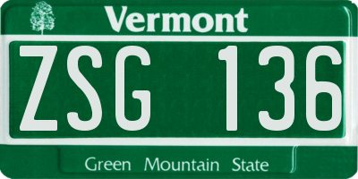 VT license plate ZSG136