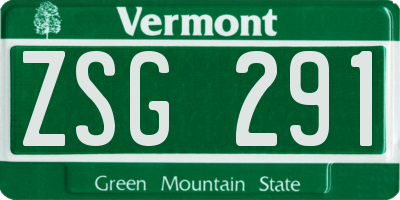 VT license plate ZSG291