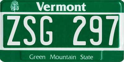 VT license plate ZSG297