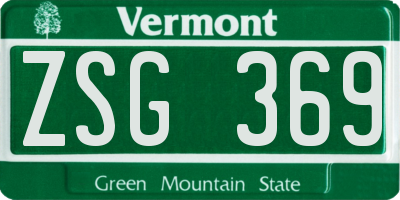 VT license plate ZSG369