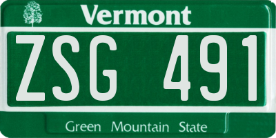 VT license plate ZSG491