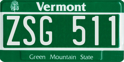 VT license plate ZSG511